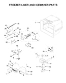 Freezer liner and icemaker parts