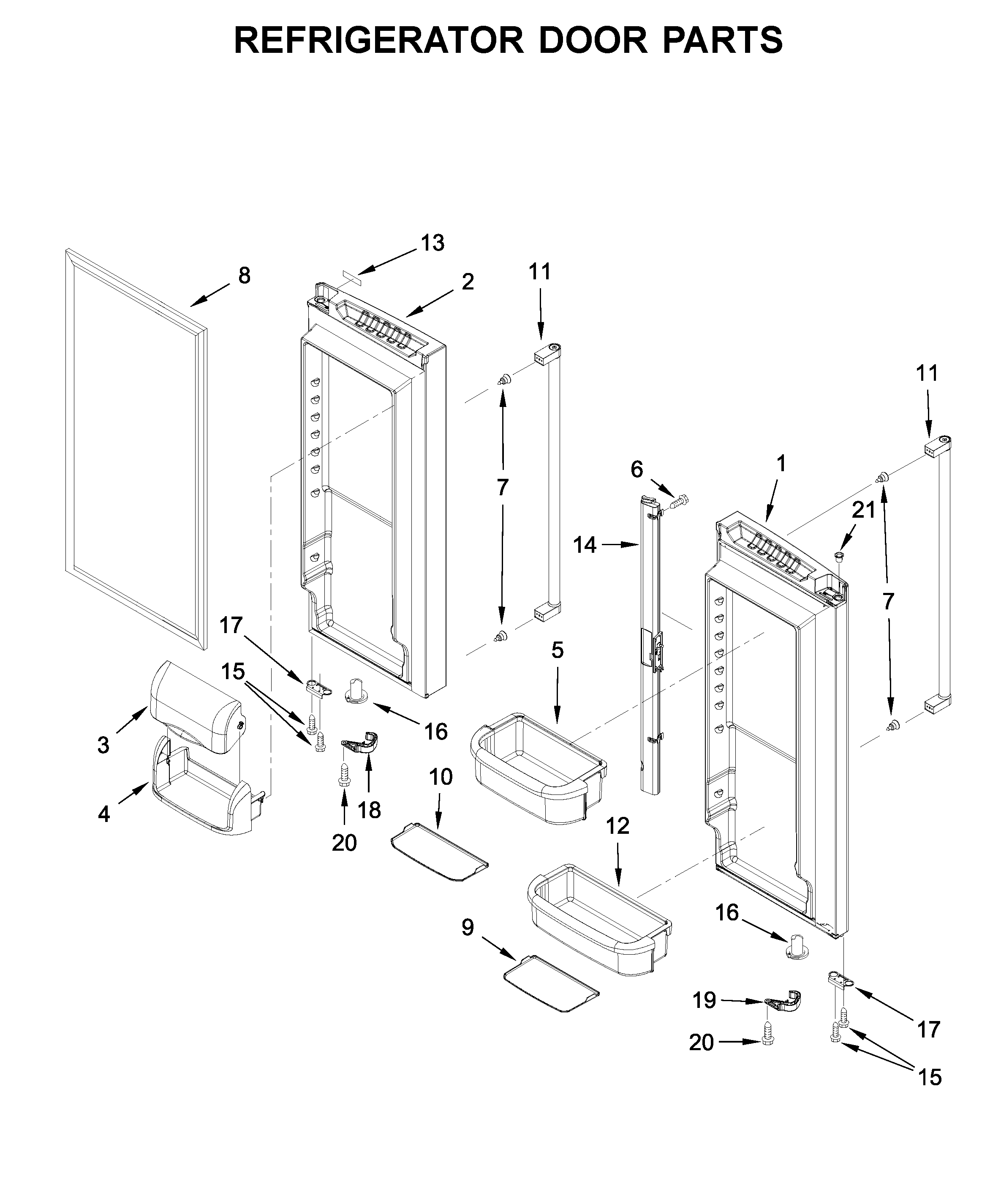 Refrigerator door parts