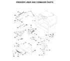 Whirlpool WRFA32SMHN01 freezer liner and icemaker parts diagram