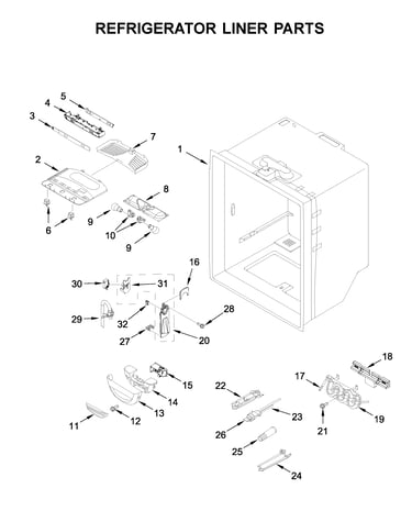 Refrigerator liner parts