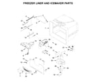 Whirlpool WRF540CWHV01 freezer liner and icemaker parts diagram