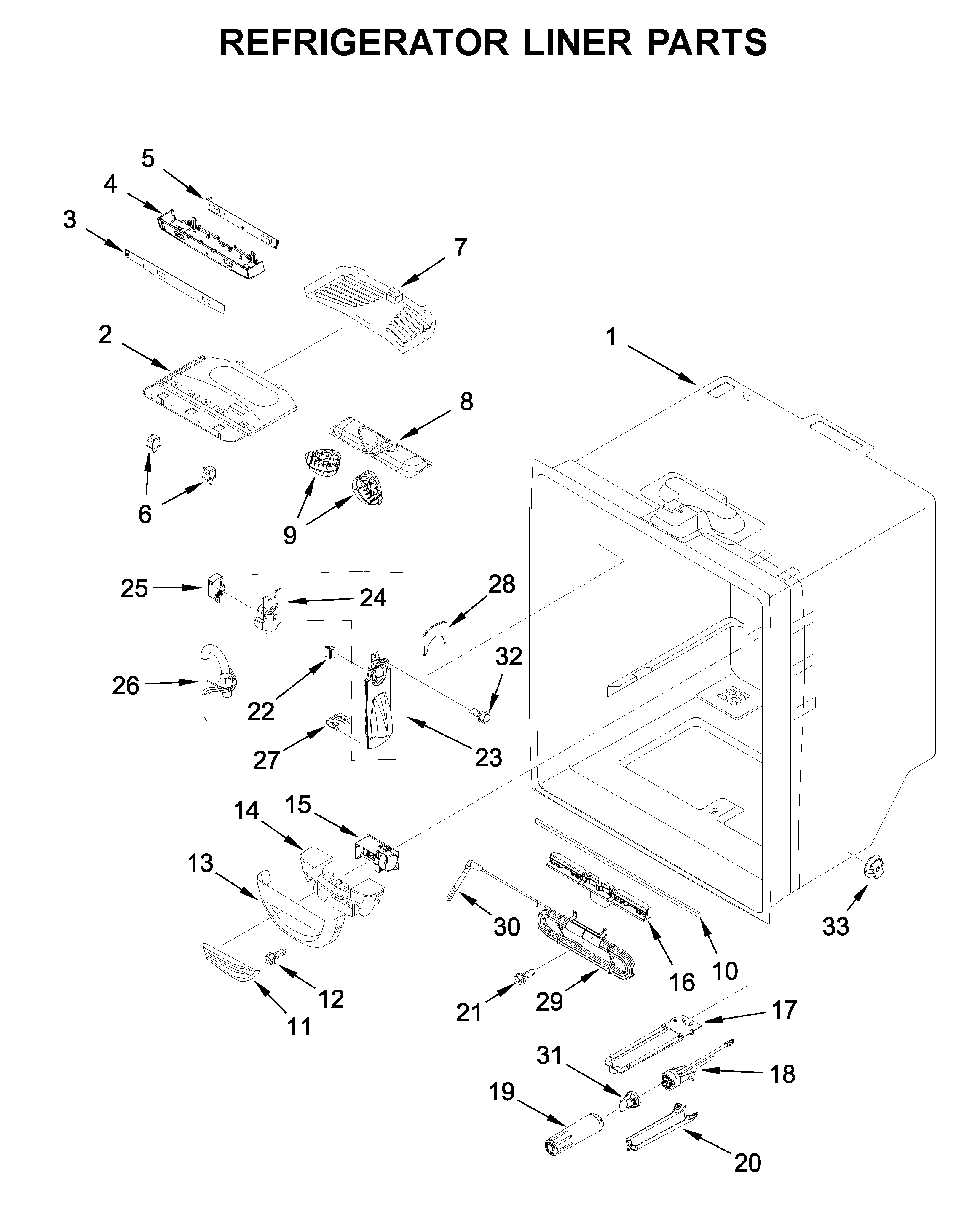 Refrigerator liner parts
