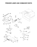 Freezer liner and icemaker parts
