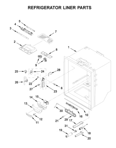 Refrigerator liner parts
