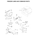 KitchenAid KRFF302EBS01 freezer liner and icemaker parts diagram