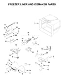 Freezer liner and icemaker parts