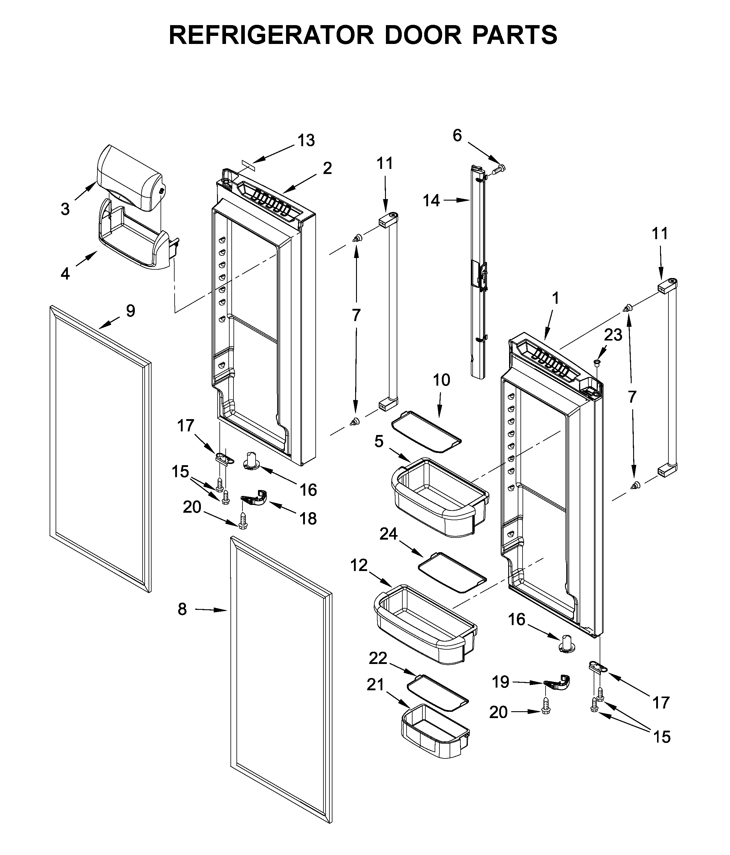 Refrigerator door parts