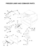 Freezer liner and icemaker parts