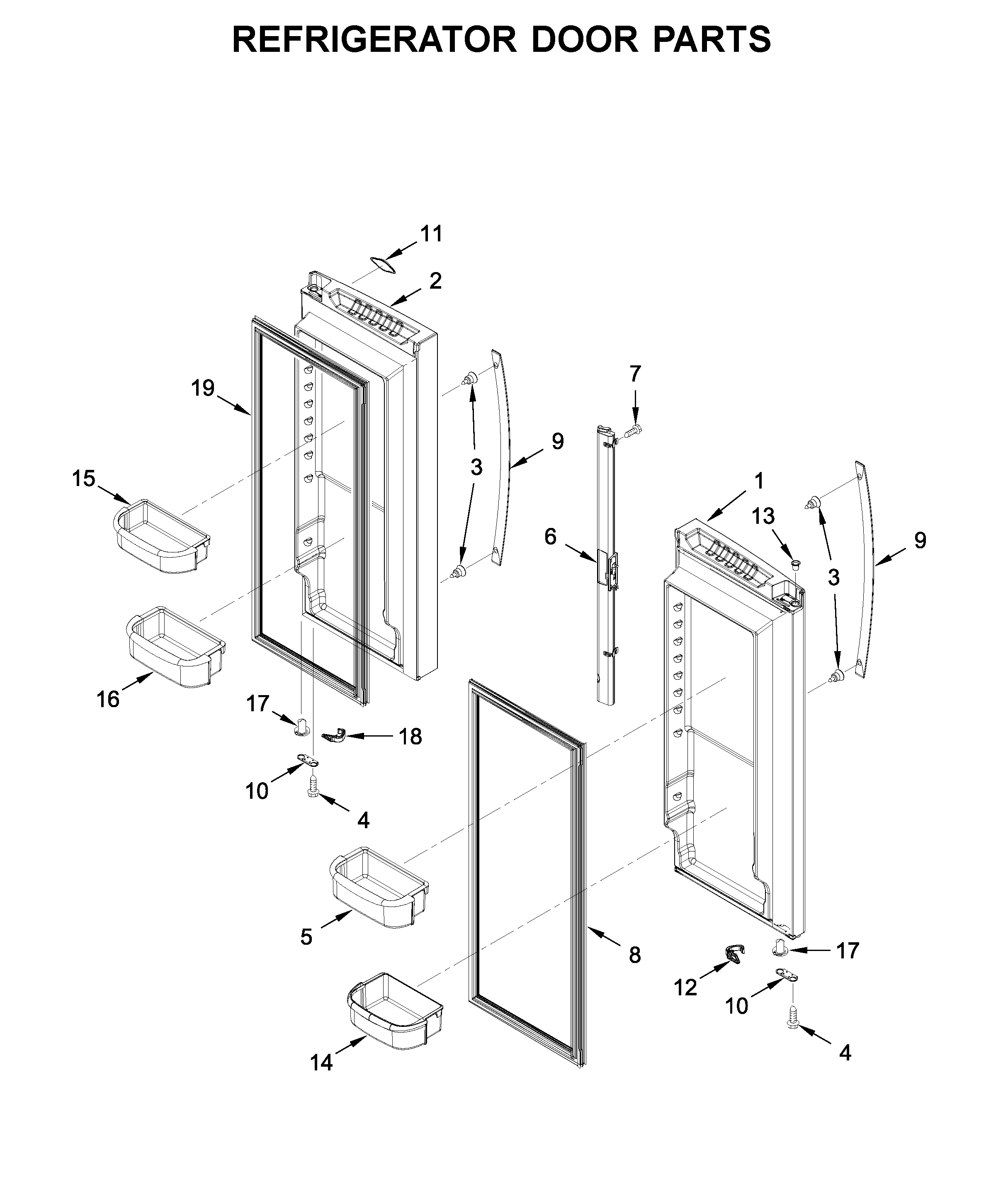 Refrigerator door parts