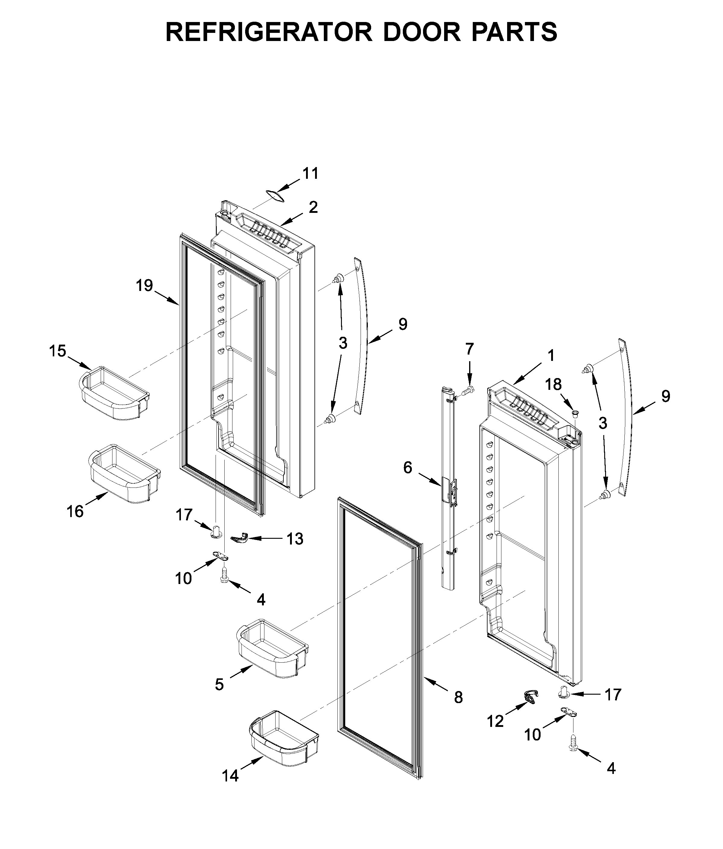 Refrigerator door parts