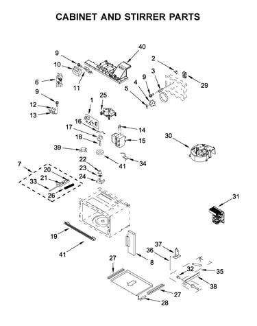 Cabinet and stirrer parts