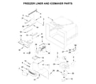 Ikea IX6HHEXDSM03 freezer liner and icemaker parts diagram