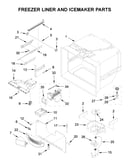 Freezer liner and icemaker parts