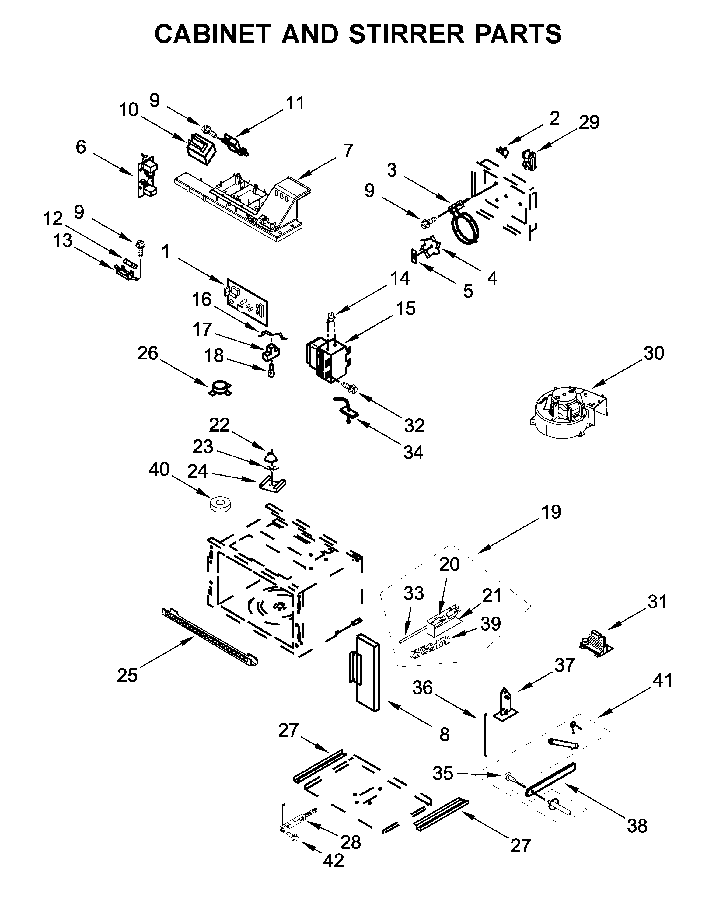 CABINET AND STIRRER PARTS