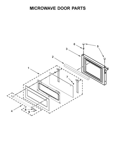 Microwave door parts