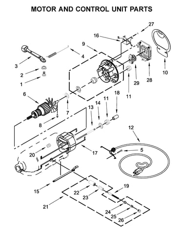 Motor and control unit parts