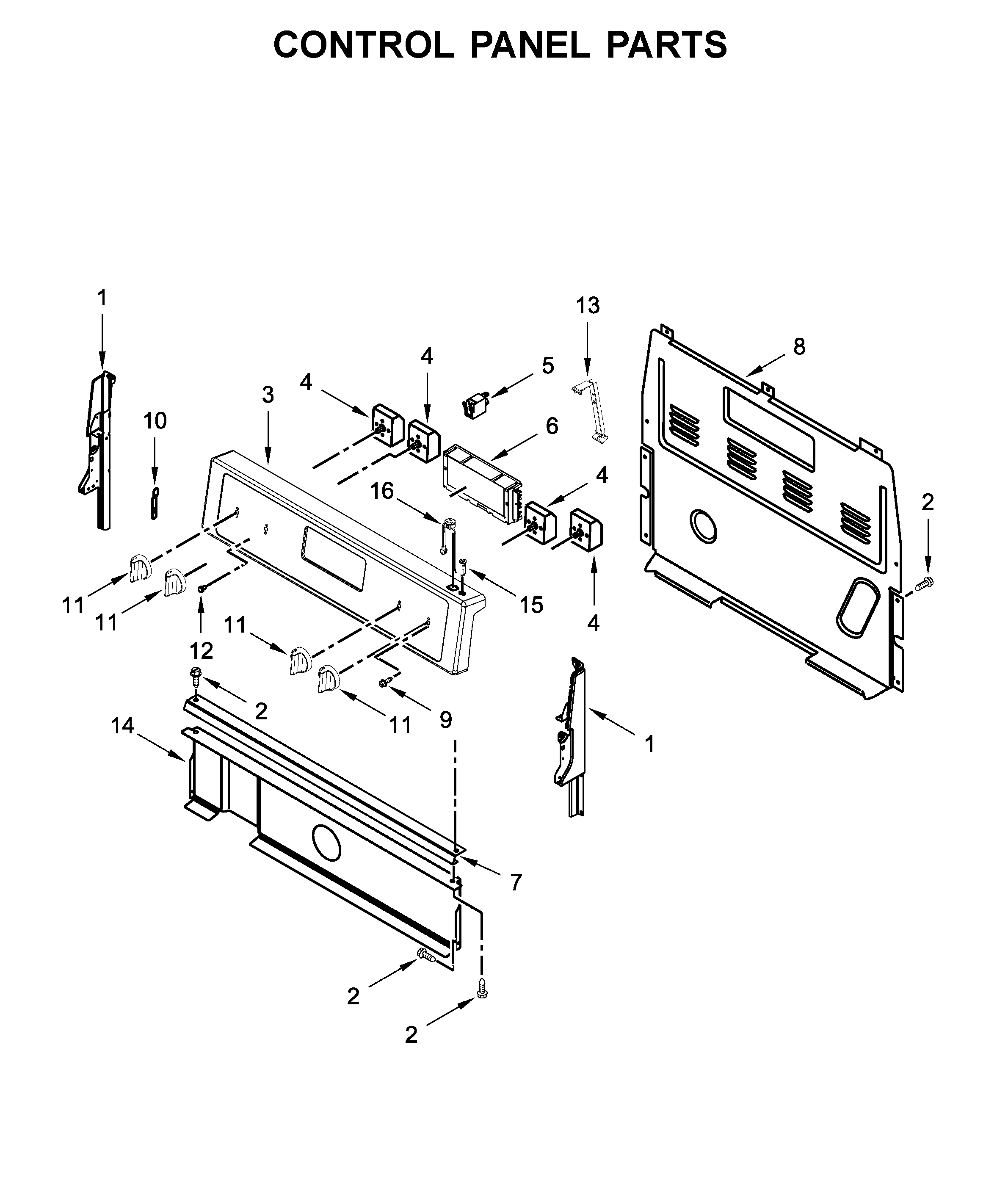 Control panel parts
