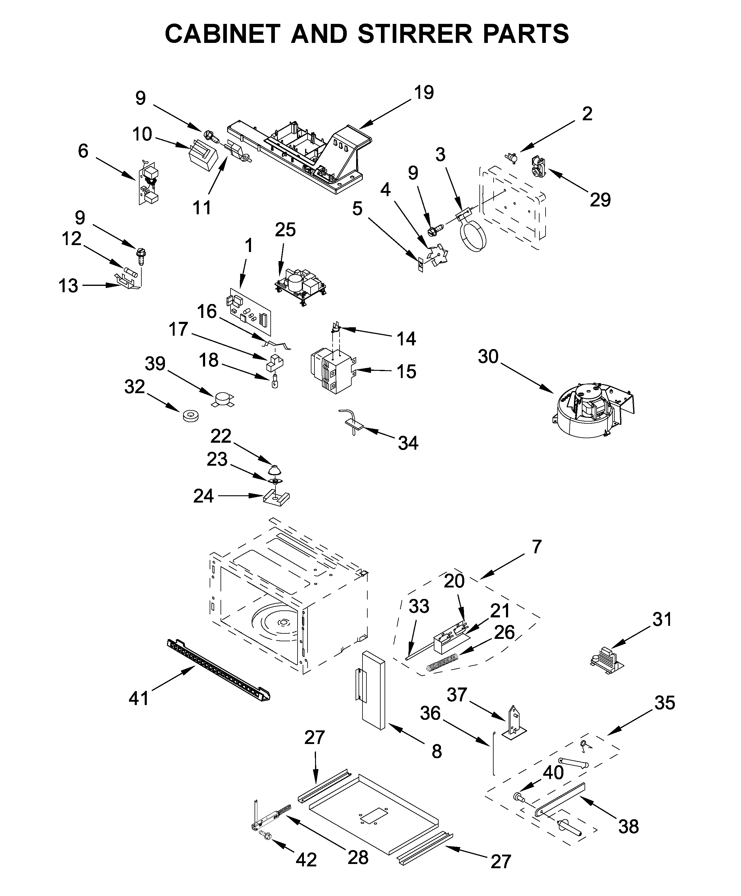 CABINET AND STIRRER PARTS