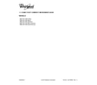 Whirlpool WML75011HV6 cover sheet diagram