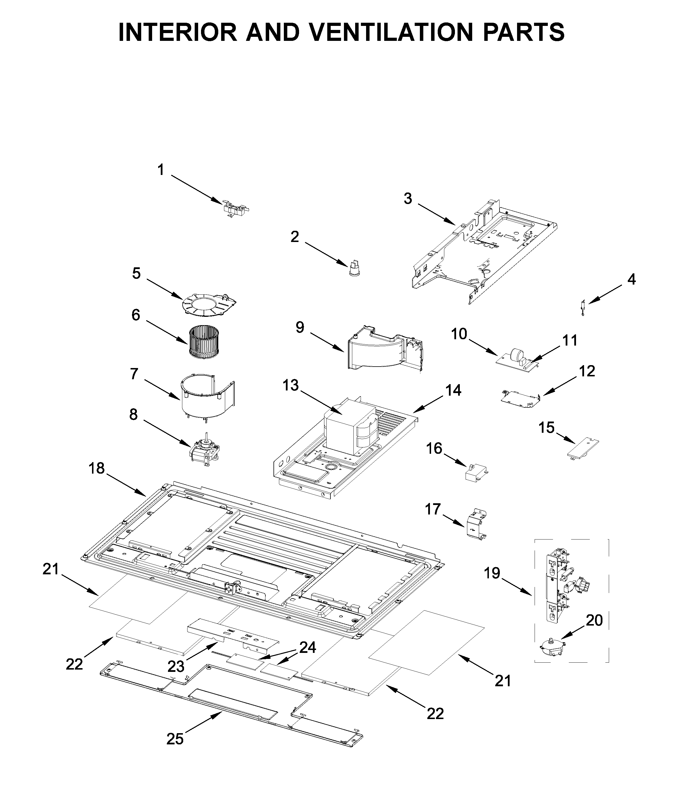 Interior and ventilation parts