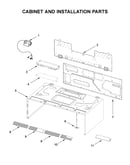 Cabinet and installation parts