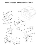 Freezer liner and icemaker parts