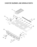 Cooktop, burner, and griddle parts