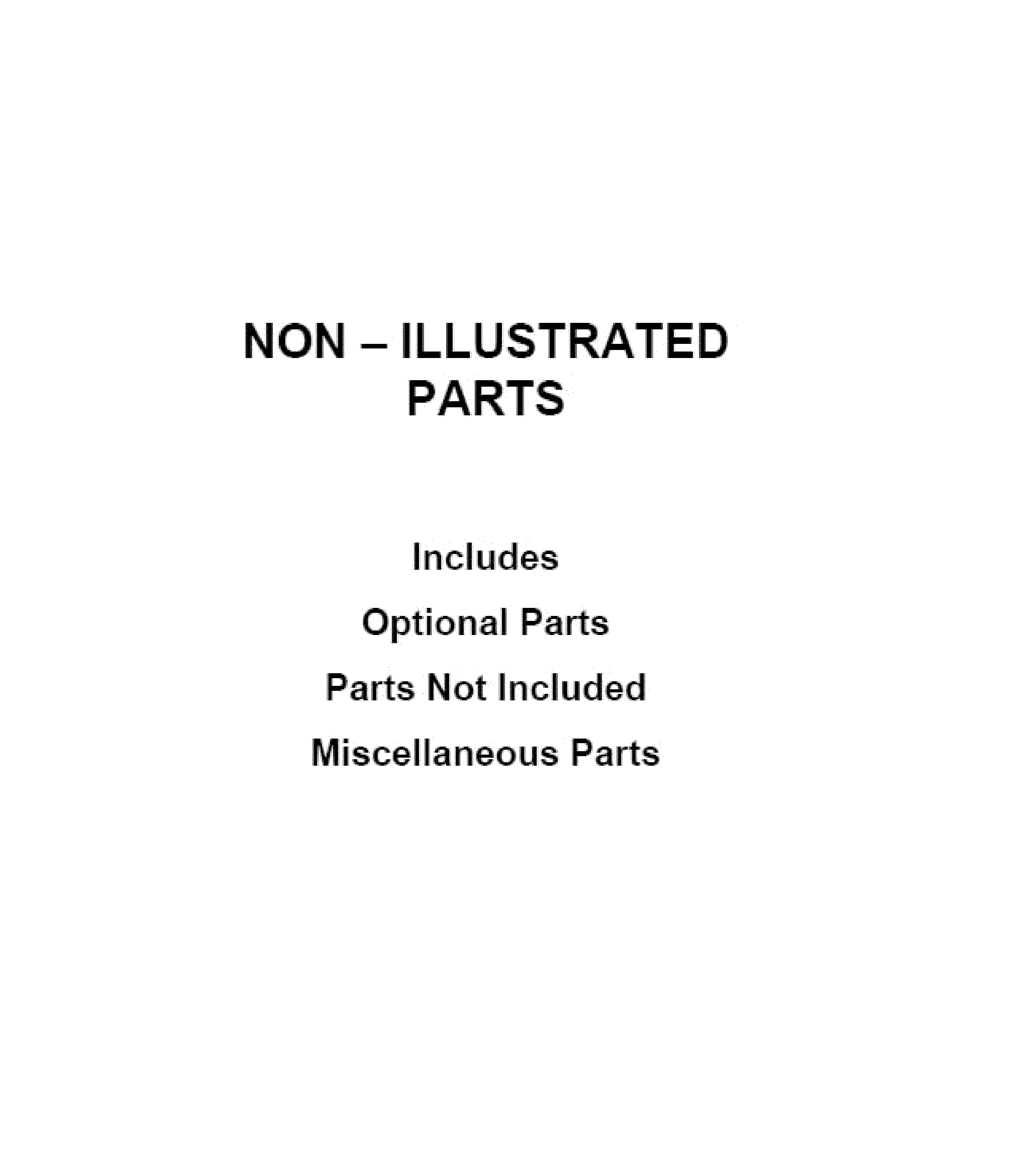 OPTIONAL PARTS (NOT INCLUDED)