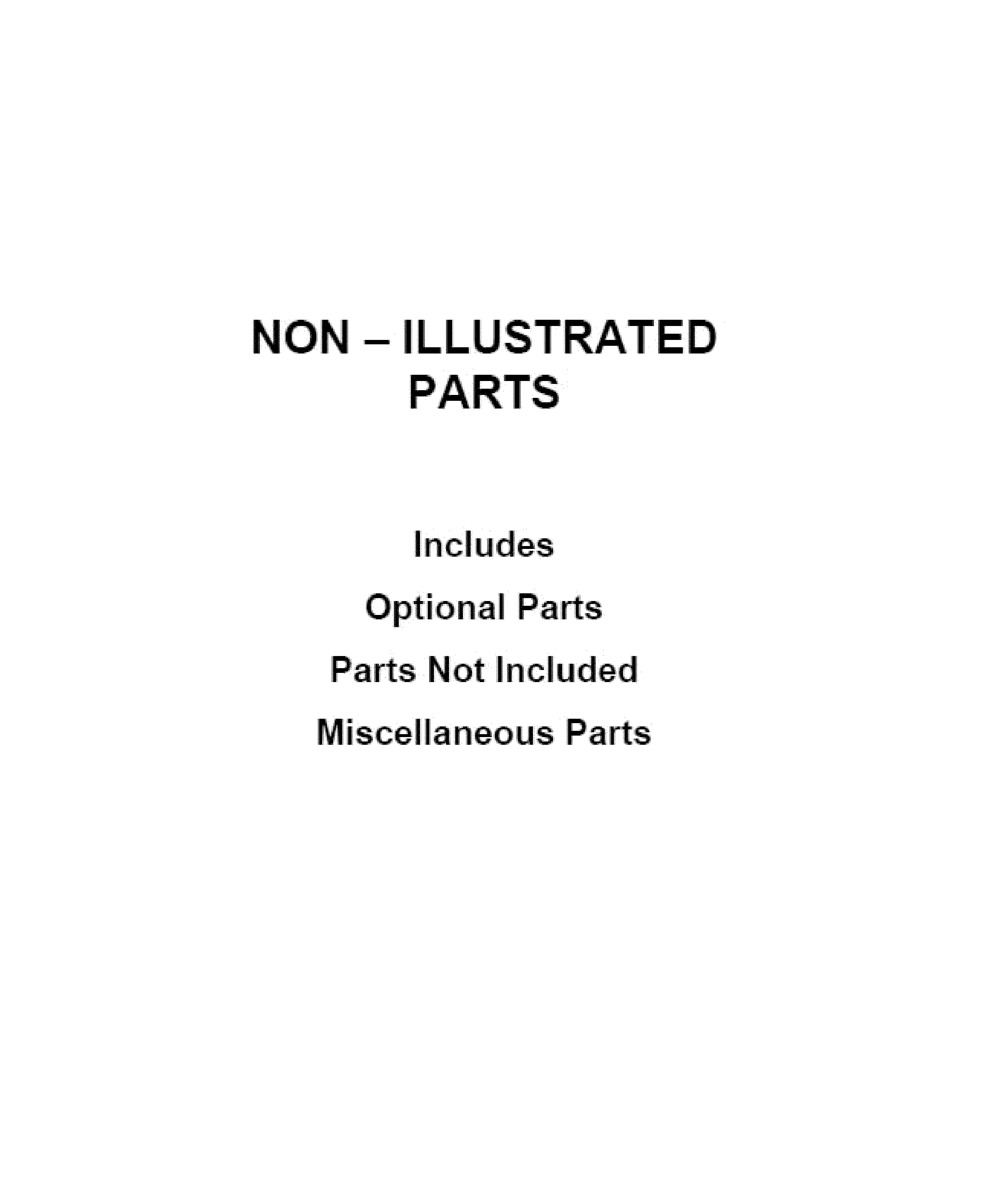 OPTIONAL PARTS (NOT INCLUDED)