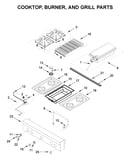 Cooktop, burner, and grill parts