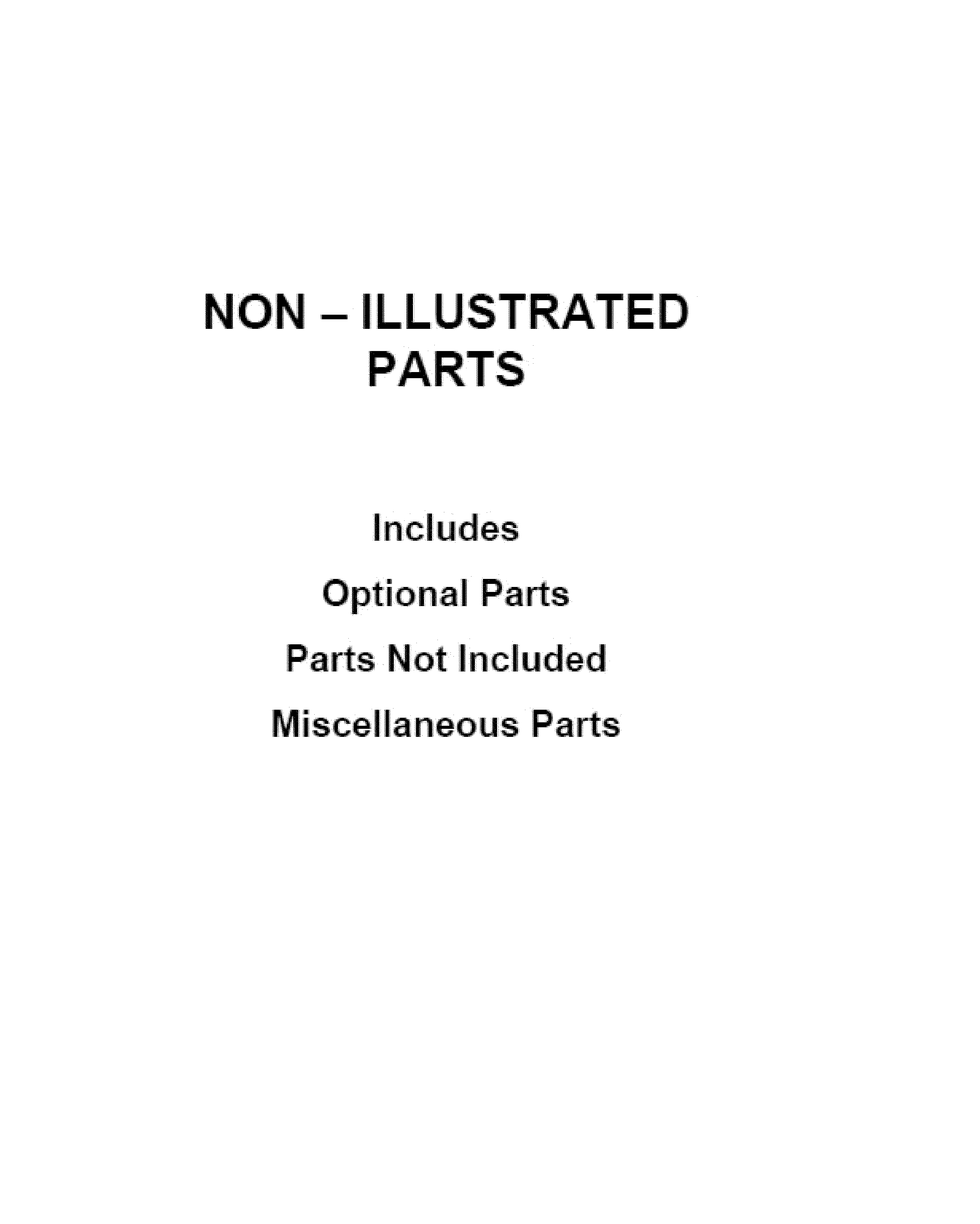 OPTIONAL PARTS (NOT INCLUDED)