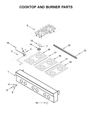 Cooktop and burner parts