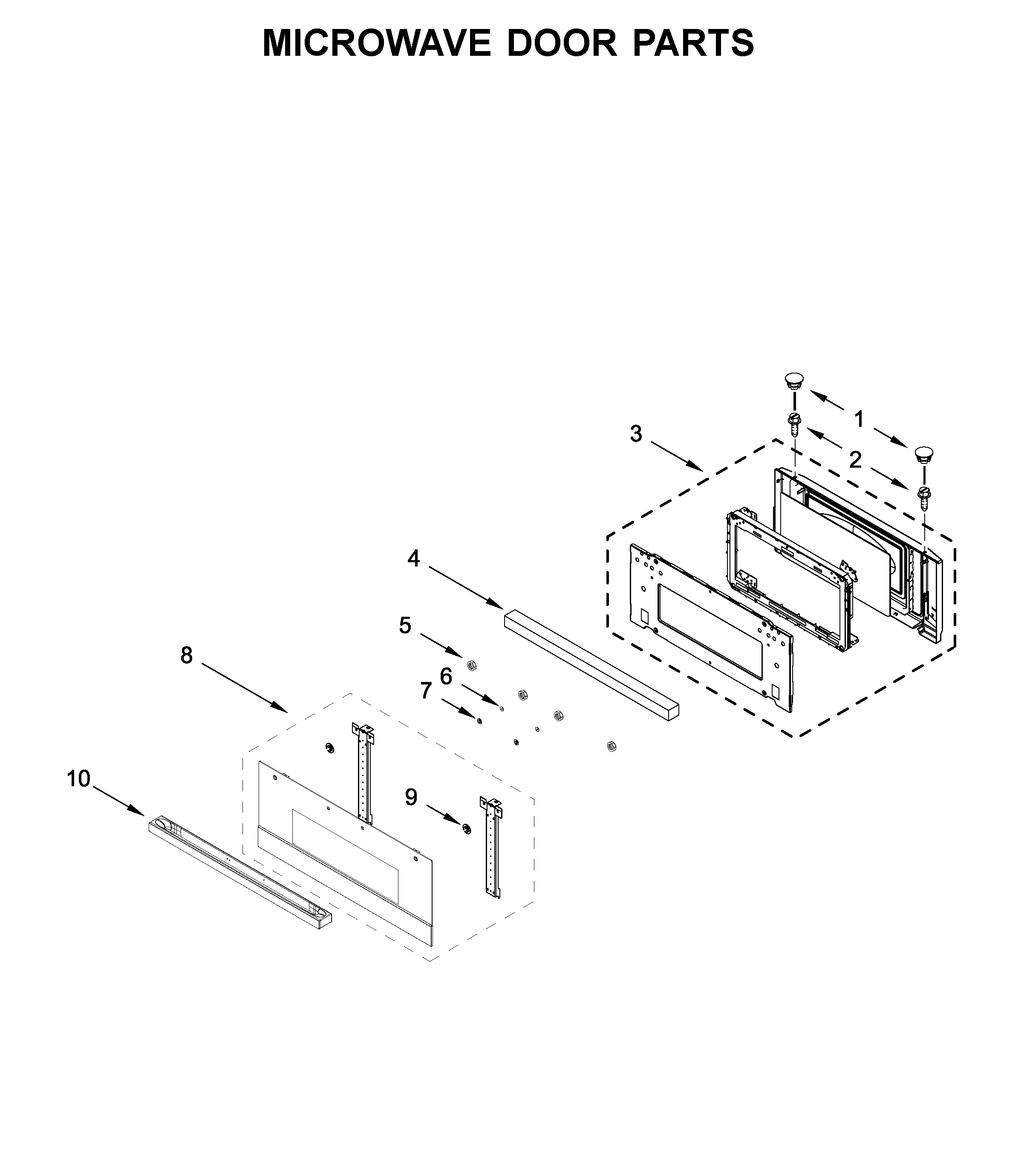 Microwave door parts