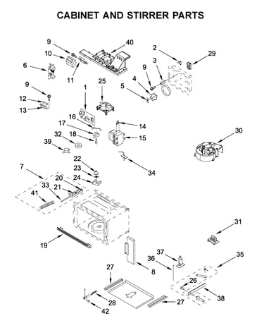 Cabinet and stirrer parts