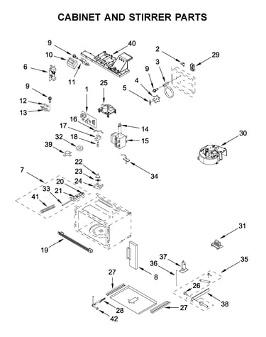 Cabinet and stirrer parts