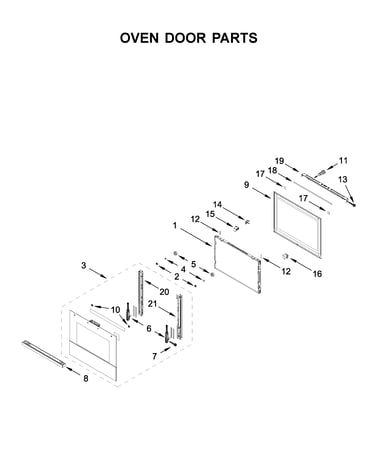 Oven door parts