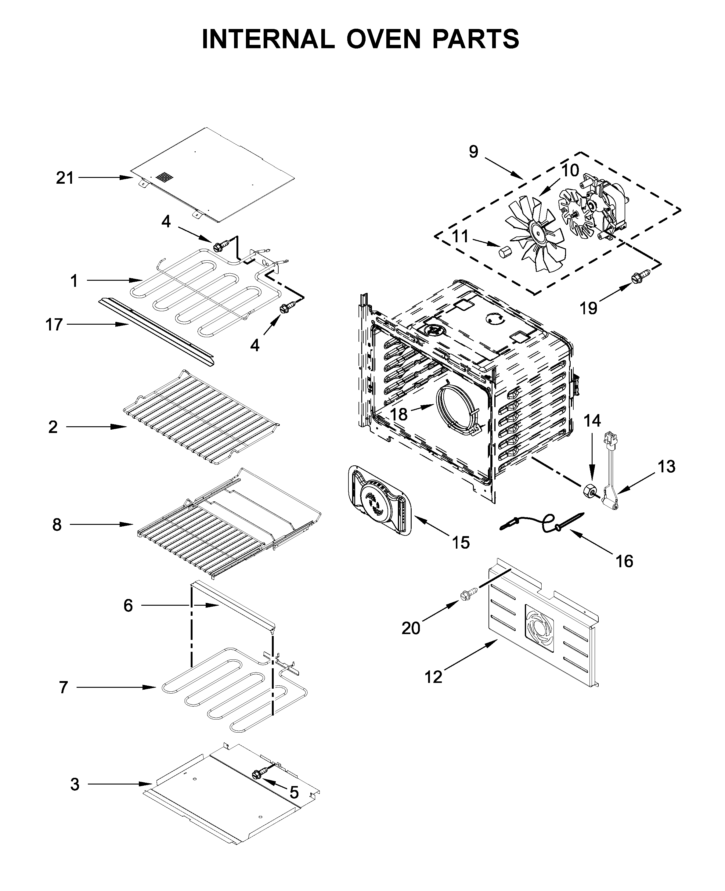 Internal oven parts