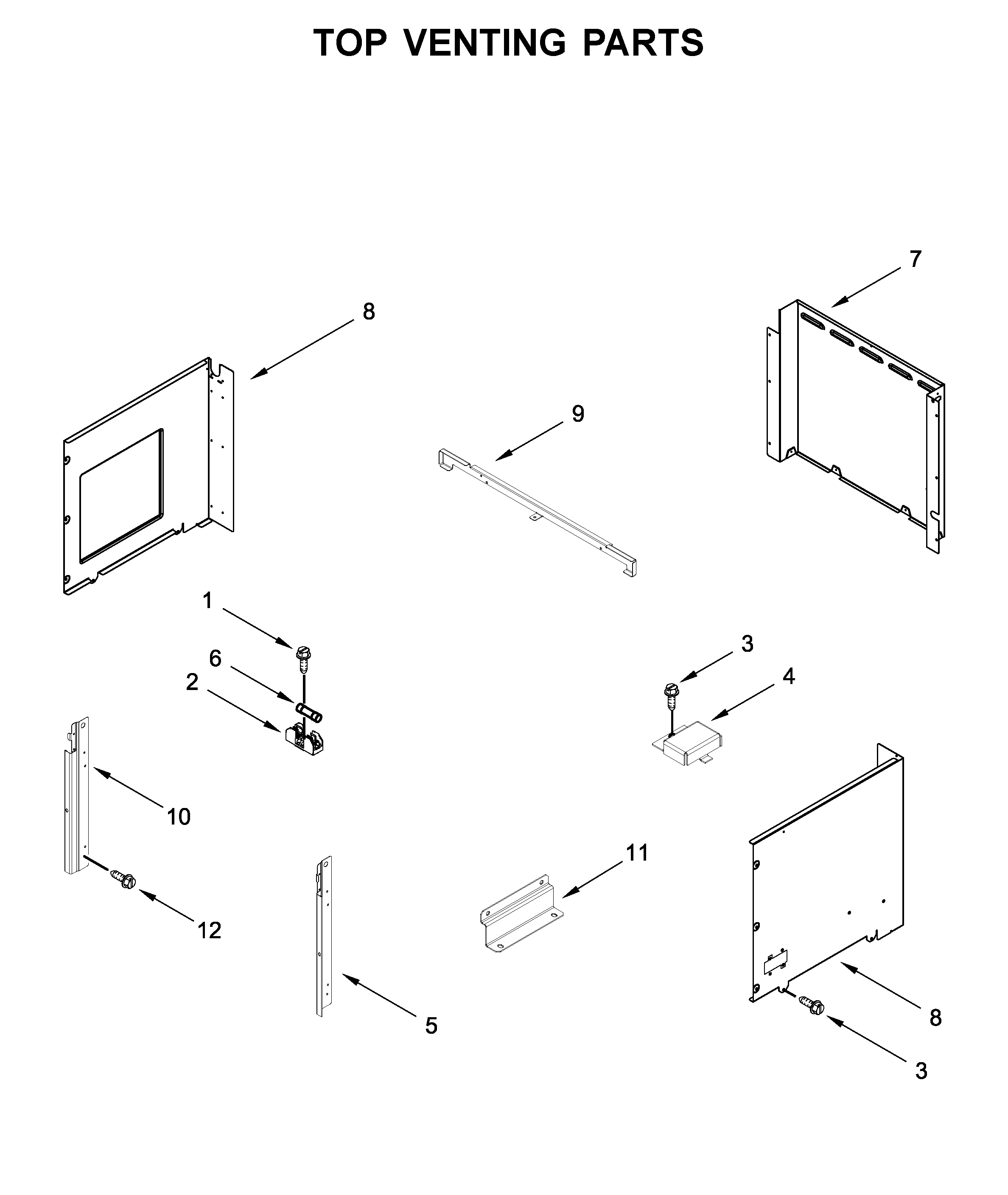 Top venting parts