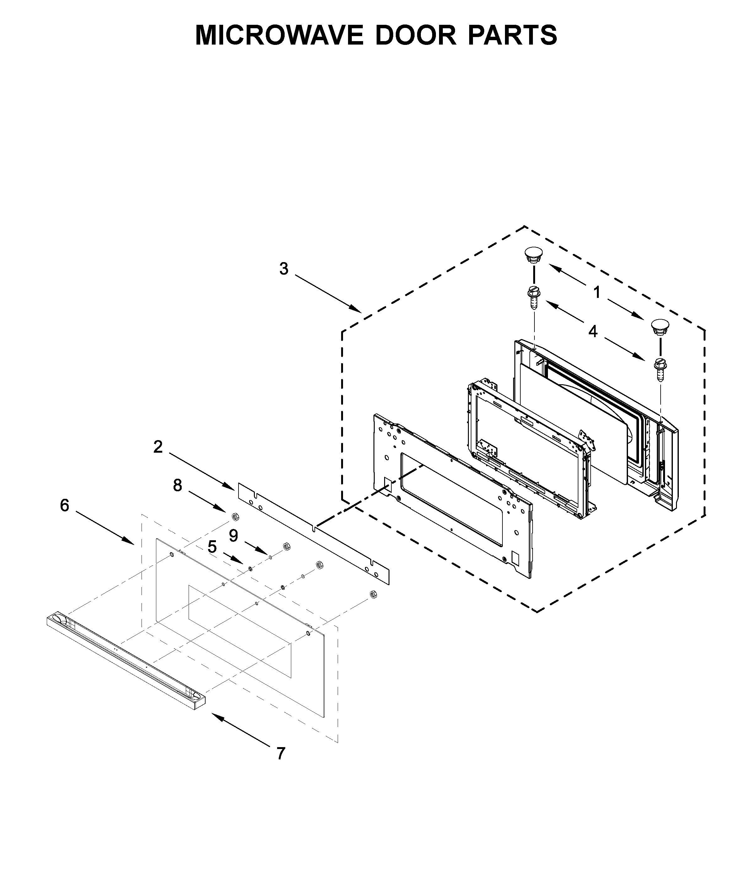 Microwave door parts