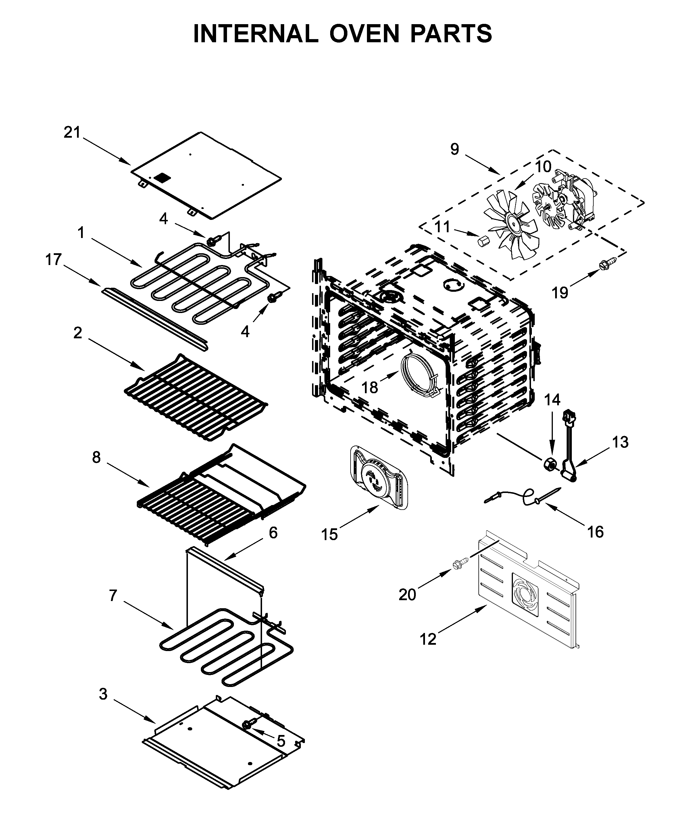 Internal oven parts