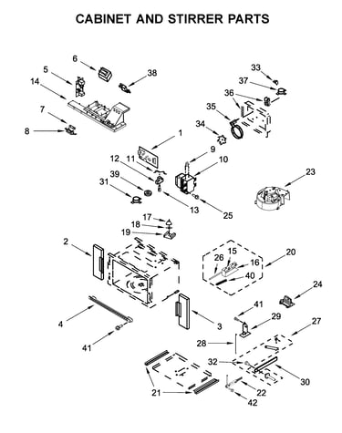 Cabinet and stirrer parts