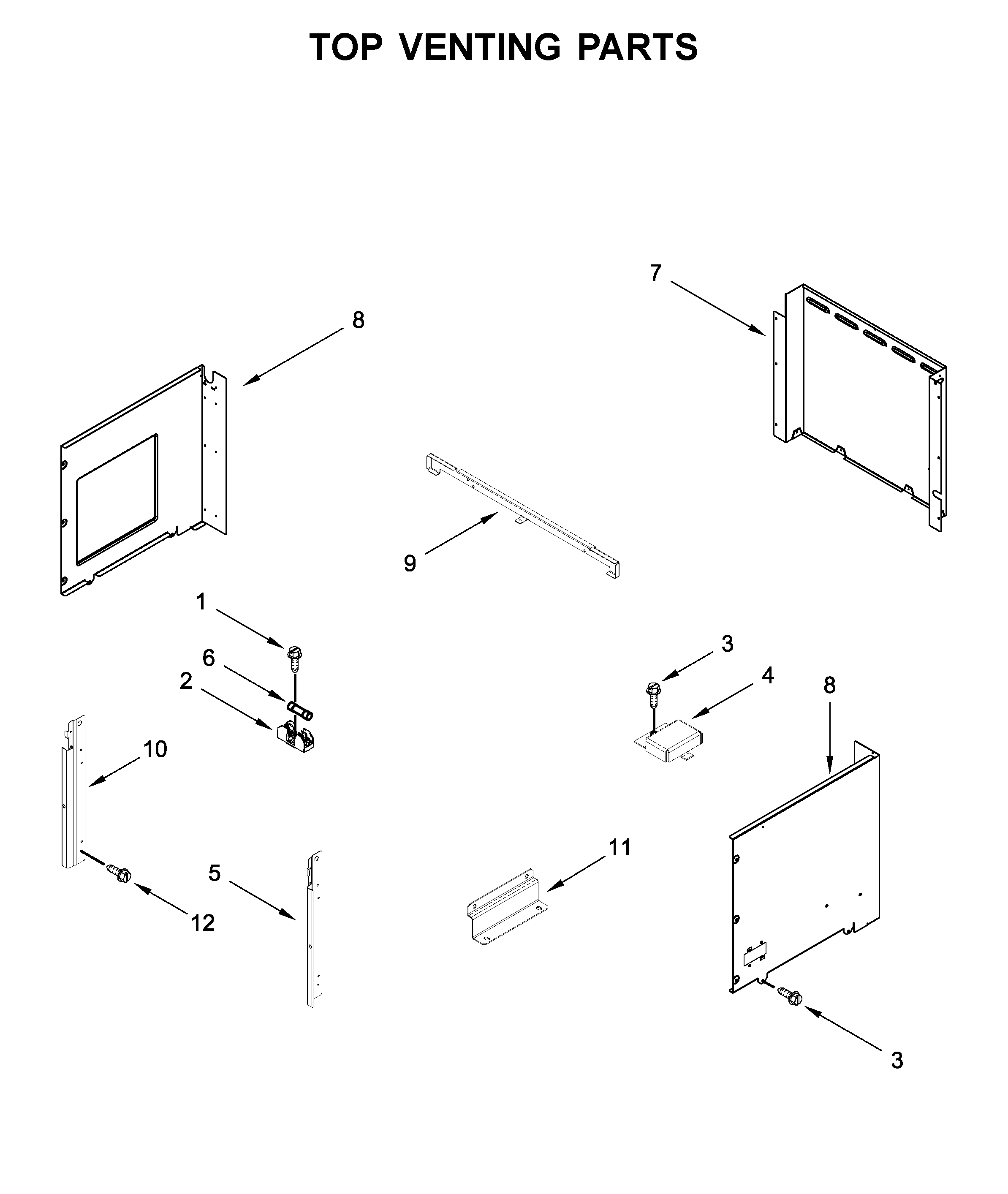 Top venting parts