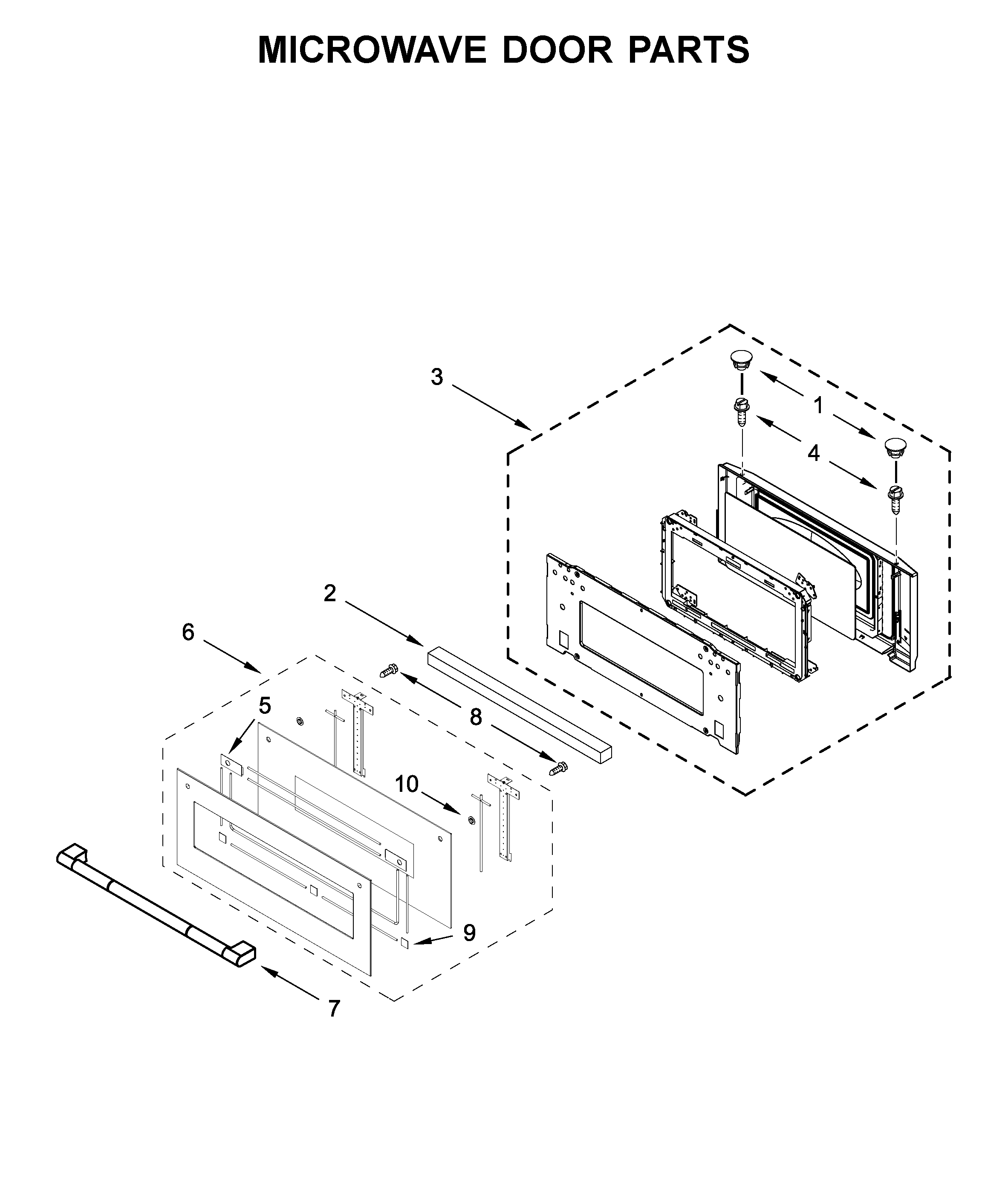 Microwave door parts