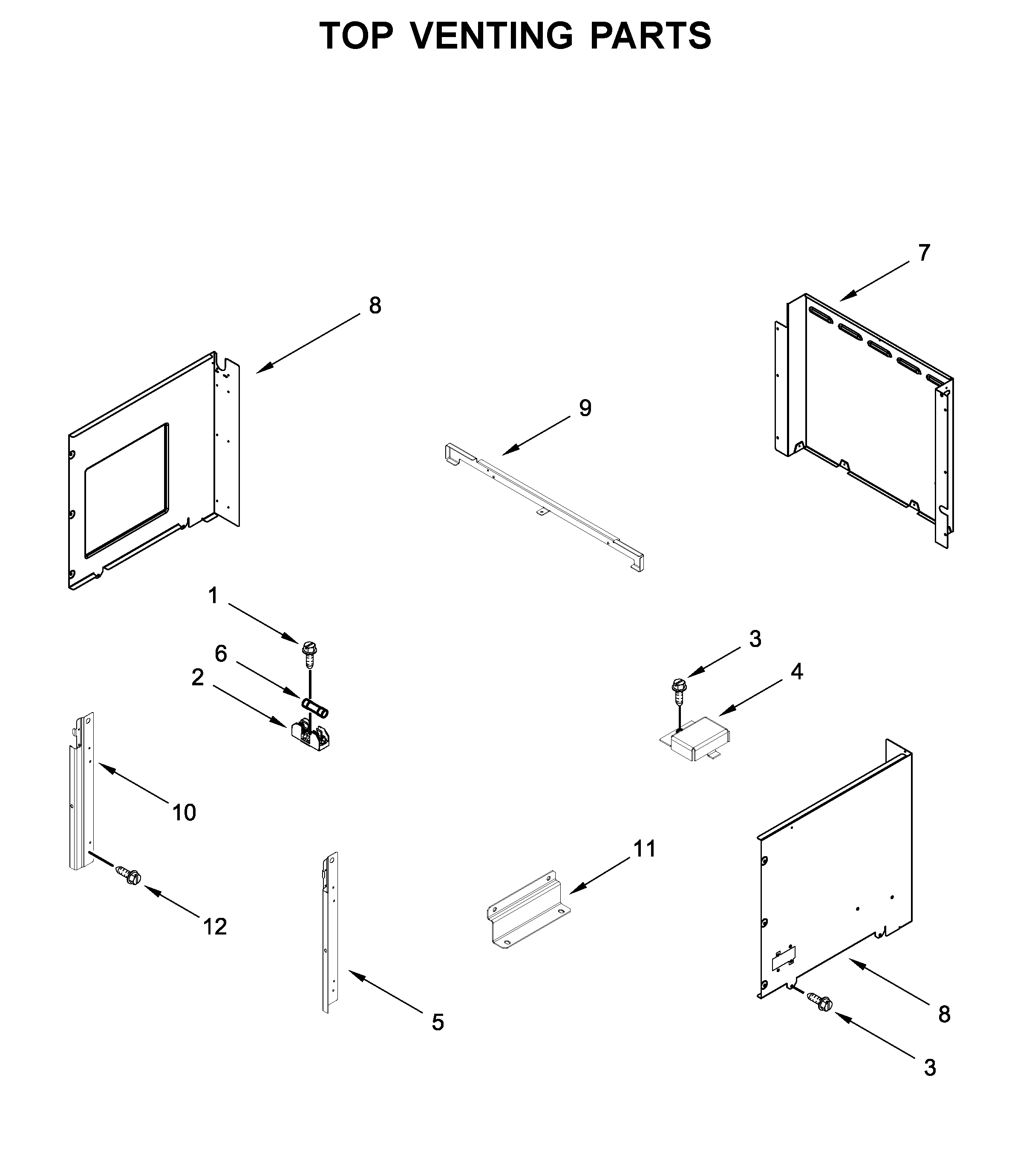 Top venting parts