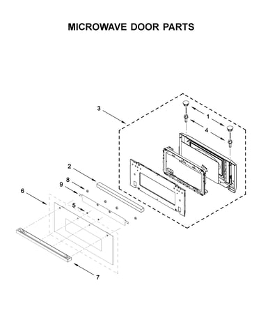 Microwave door parts