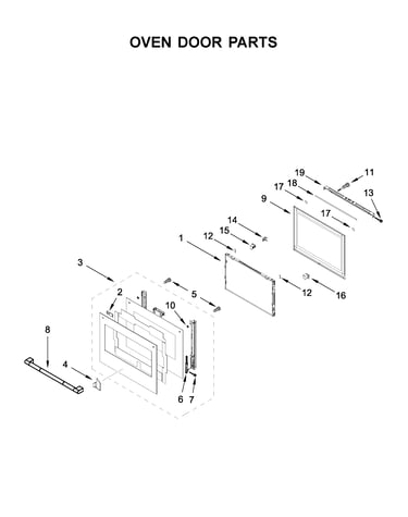 Oven door parts