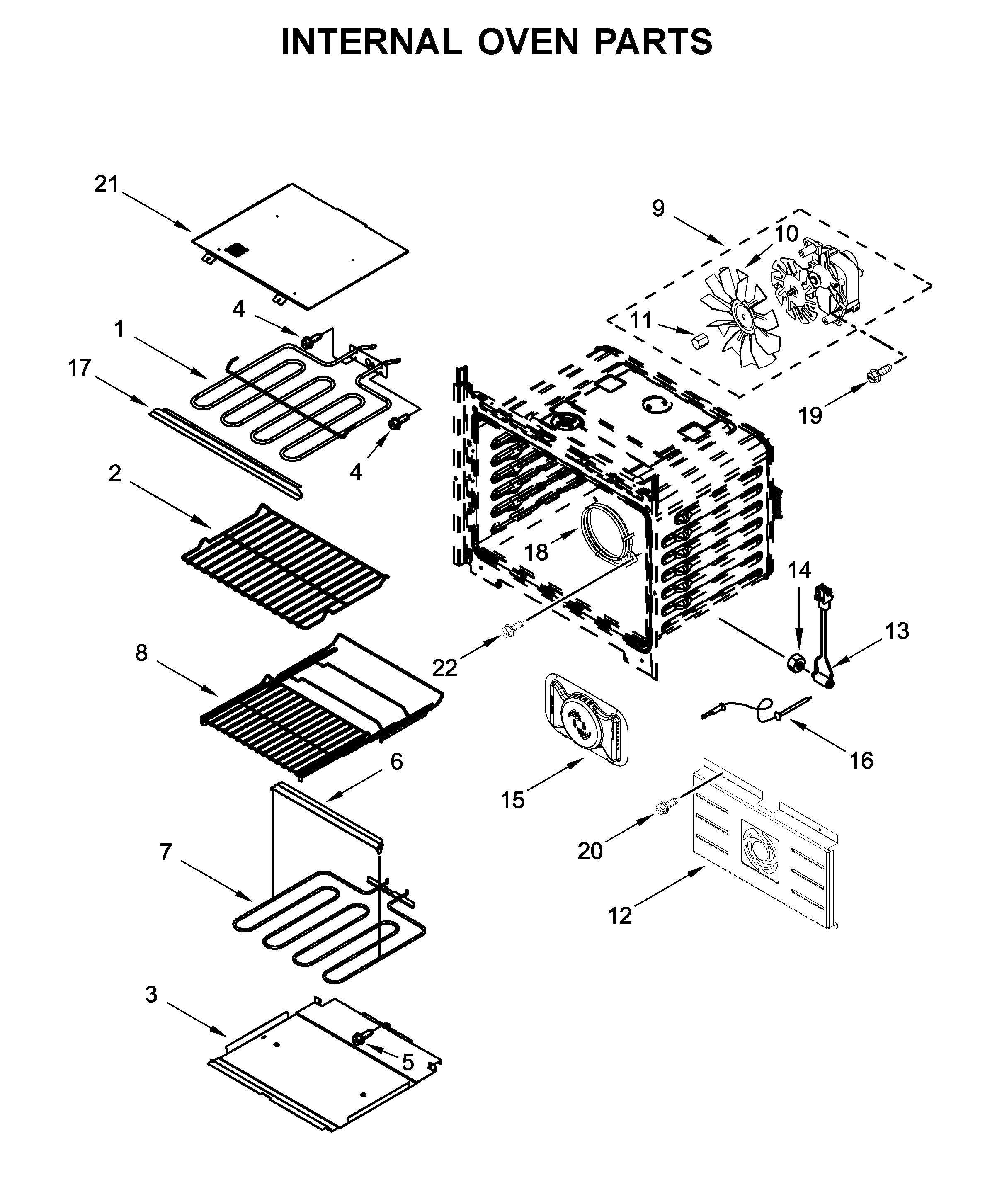 Internal oven parts