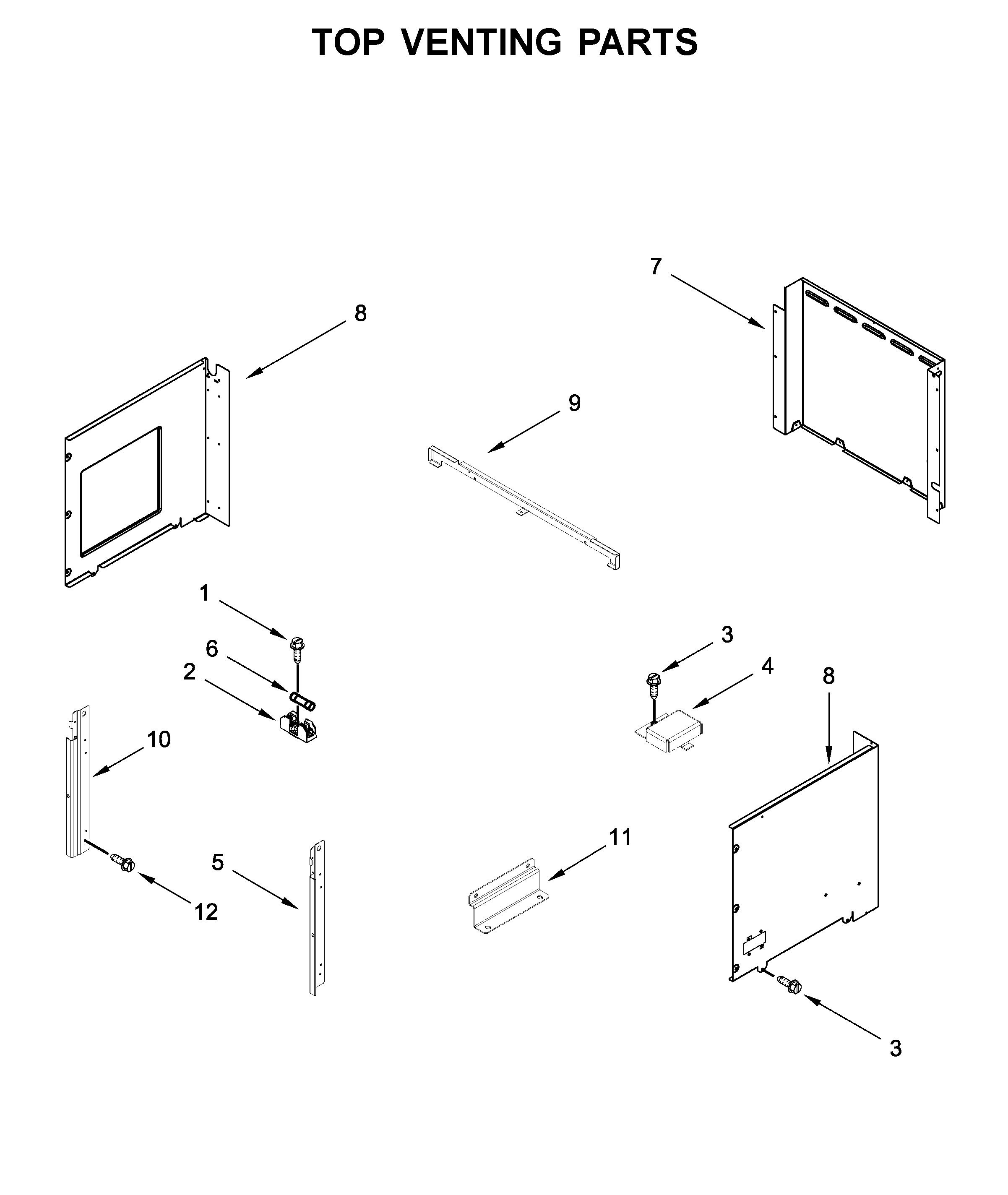 Top venting parts