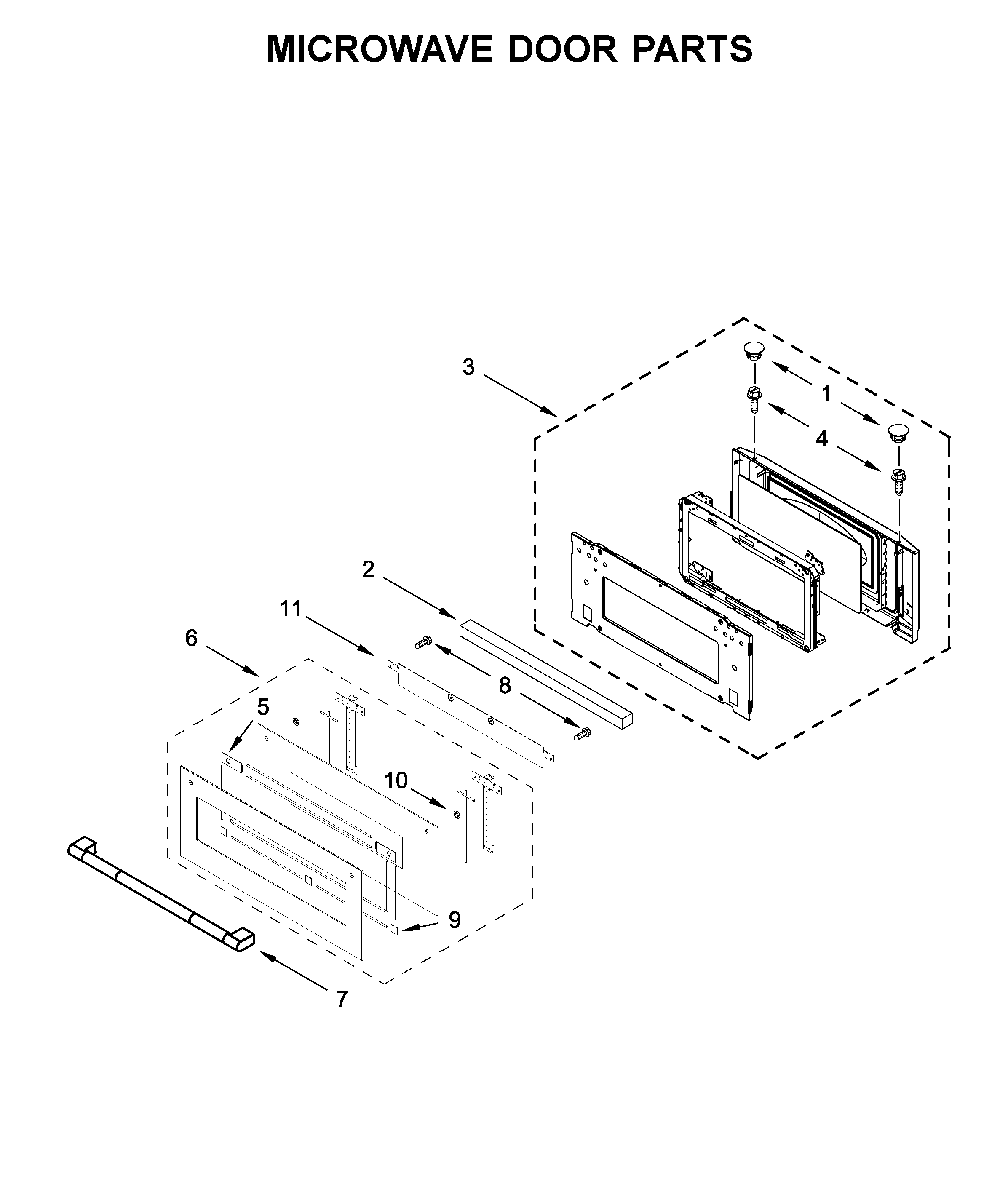 Microwave door parts