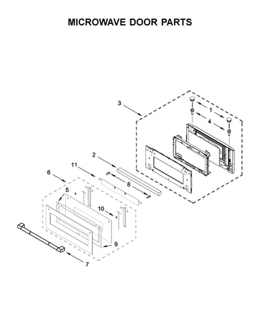 Microwave door parts